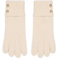 Ralph Lauren para mulher. 454P04468003 Luvas de malha com botões de brasão bege (OSFA), Branco, Casual, Lã