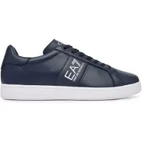 Emporio Armani unisex. 7X000332_AF10848 Sapatilhas de couro clássicas Marine (40 2/3), Plano, 1 a 3cm, Cordão, Casual, Marinho