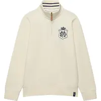 Superdry para homem. M2014556A Moletom com meia cremallera Gothic Varsity bege (M), Casual, Algodão
