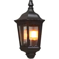 Konstsmide Candeeiro de parede exterior Firenze, meia concha, preto