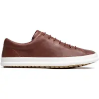 Camper para homem. K100373-023 Sapatos de couro Chasis K100373 castanho (43), Marrom, Plano, 1 a 3cm, Cordão, Casual