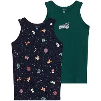 Name it Camisola interior 'NMMVISMAS' navy / verde escuro / vermelho / branco