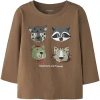 Name it Camisola 'NMMREXO' creme / castanho / grafite / oliveira