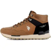 U.s. polo assn. US POLO ASSN. Botas com atacadores 'Aron' conhaque / preto