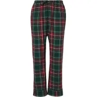 Hunkemoller Calças de pijama verde escuro / vermelho escuro / branco
