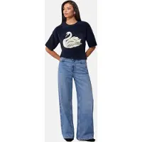 Lipsy Pullover 'Christmas Fluffy' navy / ouro / branco