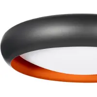 LINDBY Candeeiro de teto LED Serava, preta, Ø 60 cm, regulável