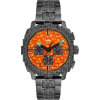 Fossil Relógios analógicos 'MINECRAFT' turquesa / grafite / laranja
