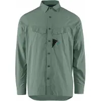Klättermusen - Vestuário caminhada - Syn LS Shirt M's Green Lake para Homem - Tamanho L - Verde