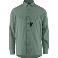 Klättermusen - Vestuário caminhada - Syn LS Shirt M's Green Lake para Homem - Tamanho M - Verde