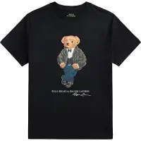Ralph Lauren para menino. 323B29156001 Camiseta de malha de algodão Polo Bear preta ((M) 8/9años= 140/149cm), Preto, Casual, Manga curt