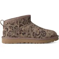 Ugg para mulher. 1180623 Botas de Couro Classic Ultra Mini Spotted marrom (36), Plano, Nenhum, Casual, Animal print