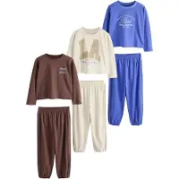 Next Pijama creme / azul real / castanho