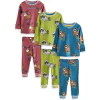 Next Pijama 'Snuggle' azul / castanho / kiwi / vermelho