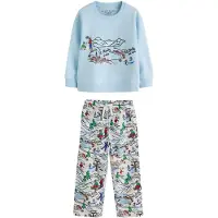 Next Pijama azul claro / verde / preto / branco