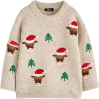 Next Pullover ecru / vermelho vivo / branco