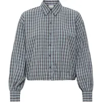 Ichi Blusa 'IHXNORELLA' chocolate / cinzento basalto / branco