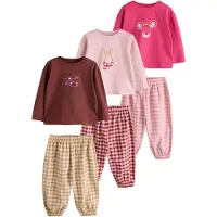 Next Pijama castanho escuro / verde / cor-de-rosa / amora