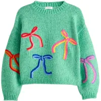 Next Pullover 'Santa Letter' azul / verde claro / laranja / vermelho