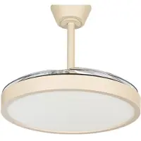 LINDBY Ventilador de teto LED Orasu, Ø 107 cm, bege, CCT