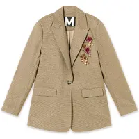 Lola Casademunt Blazer bege escuro / castanho / fúcsia / preto