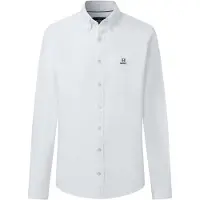Hackett London para homem. HM3010910 Camisa Heritage Ess Solid Oxford Branca (S), Branco, Casual, Algodão, Clássico, Manga comprida