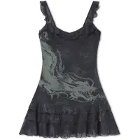 Ed Hardy Vestido mistura de cores / preto