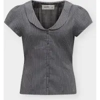 Hollister Blusa cinzento / branco