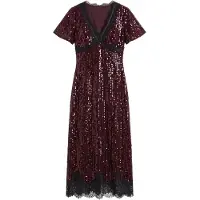 Friends Like These Vestido de festa vermelho vinho / preto