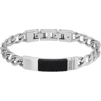 Fossil Pulseira 'Machine' preto / prata