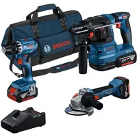 Bosch Kit De Ferramentas Elétricas Gsr18v-45+gws18v-8+gbh18v-22+3x4.0ah+b
