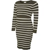 Mamalicious Vestido de malha 'New Siv June' oliveira / branco