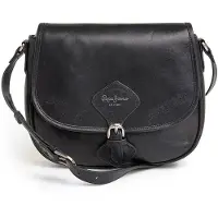 Pepe Jeans para mulher. PL031307 Bolsa Andrea bolsa a tiracolo preta (OSFA), Preto, Casual, Pele