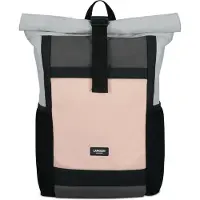 LARKSON Mochila 'No 2' cinzento / cor-de-rosa / preto