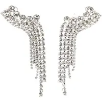 Addicted Brincos 'Ilizia orecchini con cristalli Swarovski a cascate di strass' platino