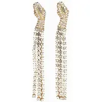 Addicted Brincos 'Thuban orecchini serpente placcate oro con cascate di strass' ouro