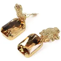 Addicted Brincos 'Armonia orecchini con cristallo Swarovski oro e motivo rana' ouro