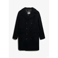 Superdry para homem. M5012384A Casaco Merchant em mistura de lã, comprido, azul-marinho (S), Casual, Clássico
