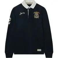 Superdry para homem. M6010969A Polo rugby Double Emblem marinho (XL), Casual, Algodão, Clássico, Manga comprida