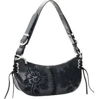 Desigual , Bolsa bordada média, Mulher, Poliuretano, Preto, U