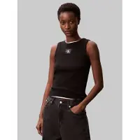 Calvin Klein Jeans Top 'Tank' preto / branco