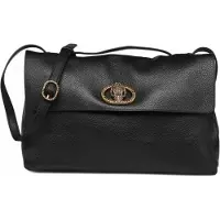 Kurt Geiger para mulher. 6154000109 Bolsa com aba Chelsea preta (OSFA), Preto, Casual, Clássico, Pele