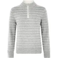 Vantory Pullover cinzento claro / branco