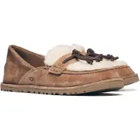 Ugg para mulher. 1182151 Mocassins de Pele Zora Loafer castanho (38), Couro, Marrom, Plano, Nenhum, Casual