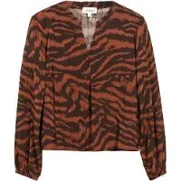 s.Oliver Blusa castanho escuro / tangerina