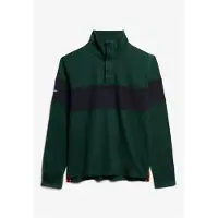 Superdry para homem. M2014171A Camisola de râguebi clássica com gola de padeiro verde (M), Casual, Algodão