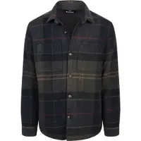 Barbour - Camisas - Woodlane Brushed Check Overshirt Shadow Classic Tartan para Homem - Tamanho L - Verde