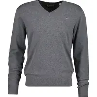 Gant para homem. 8030762 Camisola de algodão com decote em bico cinza (XL), Casual
