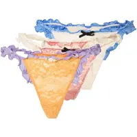 WILD LOVERS Tanga 'LOTTE' azul / laranja / rosa escurecido / branco