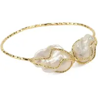 Addicted Pulseira 'Perla Barocca bracciale' ouro / branco natural